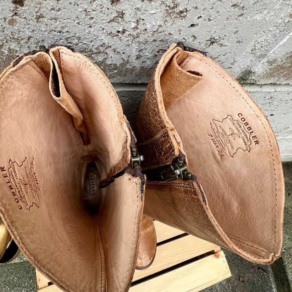 BedStu Glaye Tan Rustic Leather Tall Riding Boots Size 7 - Picture 7 of 7